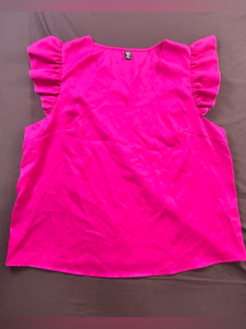 Bright Purple Ruffle Sleeve Women's Top- 2XL